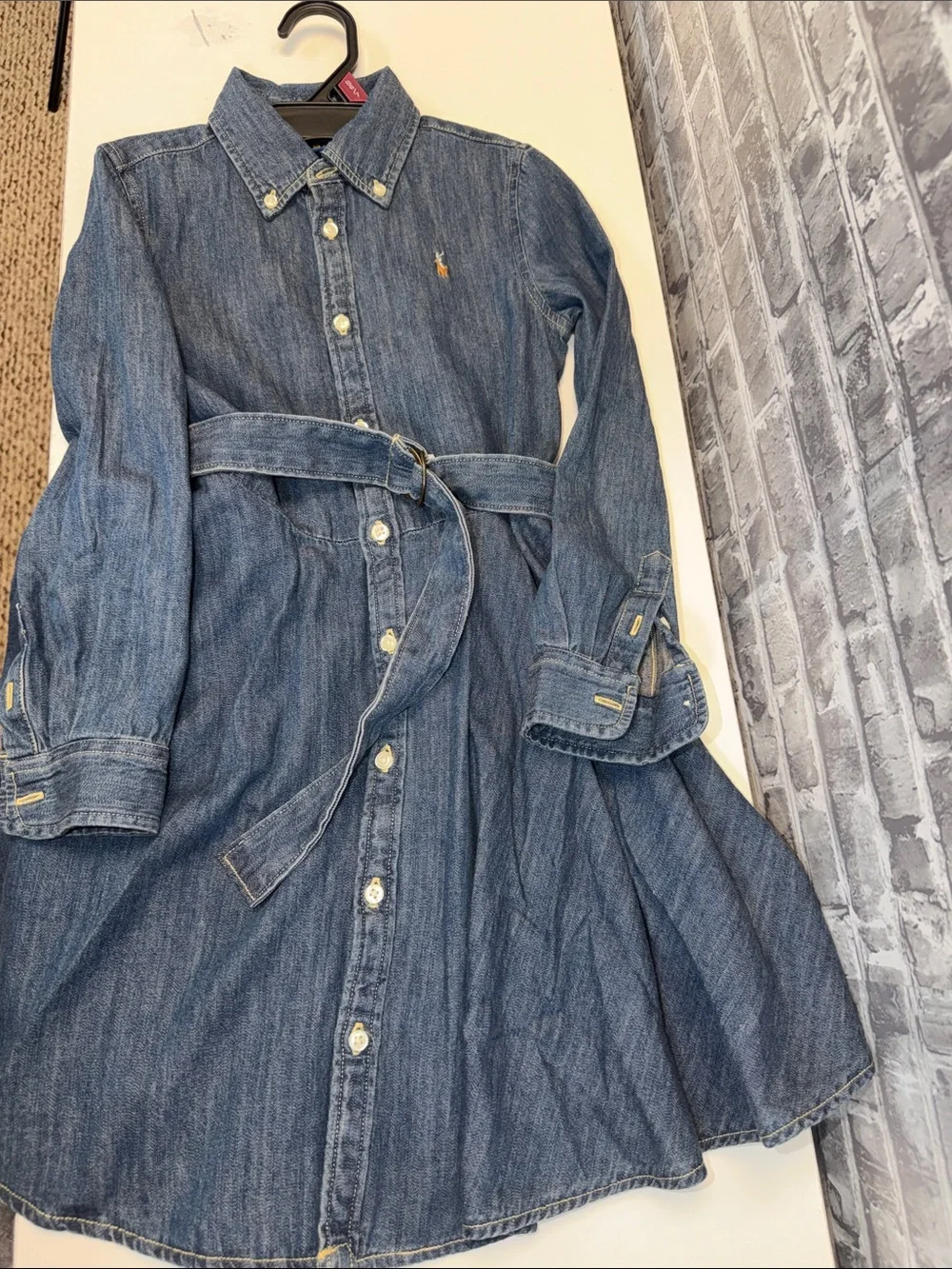 Ralph Lauren Indigo Denim Shirt Dress with Tie Belt